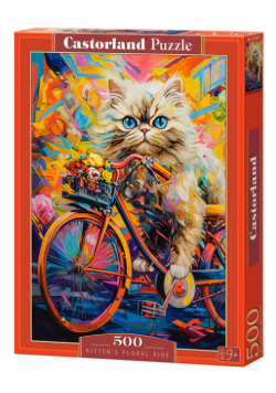 Puzzle 500 Kitten's Floral Ride