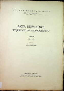 Akta sejmikowe Województwa krakowskiego