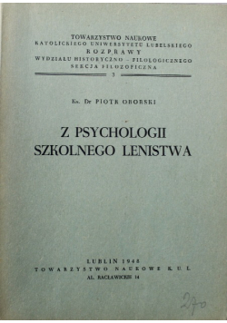 Z psychologii szkolnego lenistwa 1948 r.