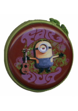 Portmonetka okrągła metalowa Minionki czerwona
