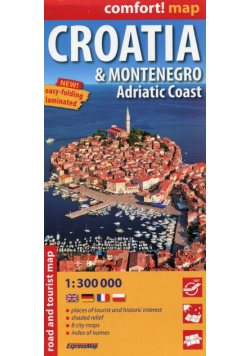 Croatia i Montenegro Adriat Coast mapa samochodowo-turystyczna 1:300 000