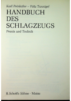 Handbuch des Schlagzeugs Praxis und Technik