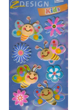 Naklejki 3D Z Design Kids Motylki kwiatuszki