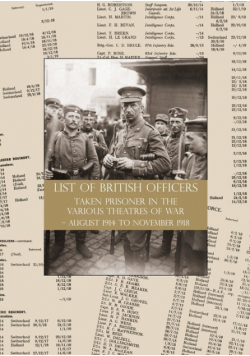 List Of British Officers Taken Prisoner In The Various Theatres Of War