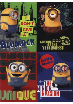Zeszyt A5 Minionki w kratkę 60 kartek 10 sztuk mix