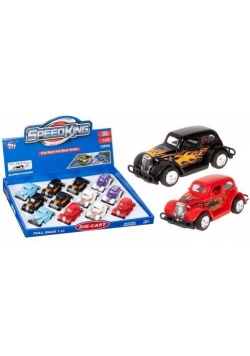 Auto metalowe osobowe retro 9cm