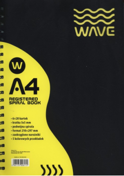 Kołozeszyt A4 Wave w kratkę 120 kartek żółty