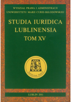 Studia Iuridica Lublinensia t  XV