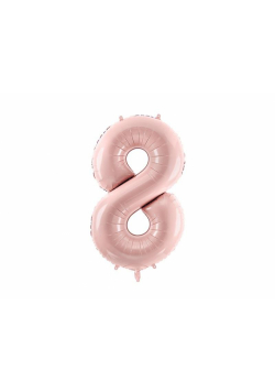 Balon foliowy 8 jasny różowy 7cm