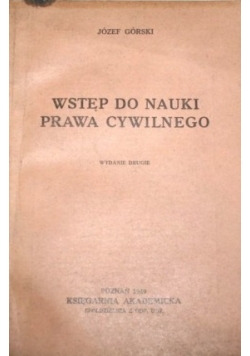 Wstęp do nauki prawa cywilnego, 1949r.