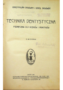 Technika dentystyczna 1923 r.