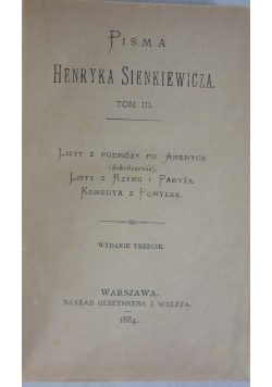Pisma,Tom III, 1884r