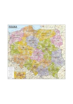 Polska. Mapa administracyjno-samochodowa (ścienna)