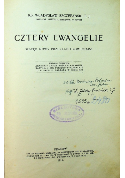 Nowy Testament Cztery Ewangelie 1917 r.