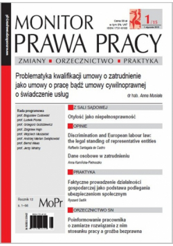 Monitor Prawa Pracy Nr 1/2015