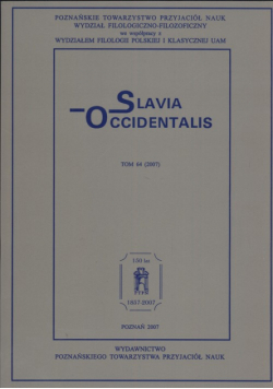 Slavia Occidentalis 64/2007