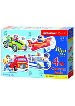 Puzzle konturowe4w1 Exciting Jobs  3-4-6-9 el