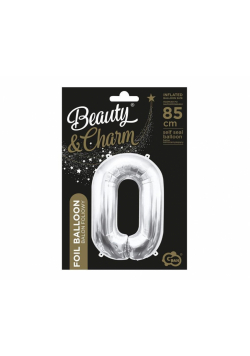 Balon foliowy B&C cyfra 0 srebrna 85cm