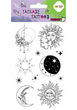 Tatuaże zmywalne Sun and Moon HAPPY COLOR