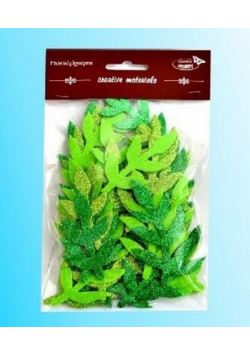 Gałązki brokatowe tonacja zielona 36szt