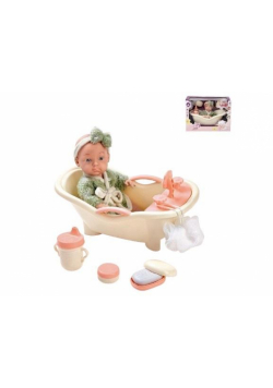 Lalka bobas 22cm w wanience z akcesoriami