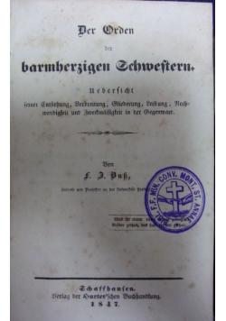 Der Orden der barmherzigen Schwestern, 1847r.