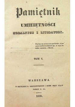 Pamiętnik umiejętności moralnych i literatury 1830 r.