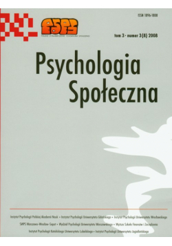 Psychologia społeczna t.3 numer 3(8) 2008