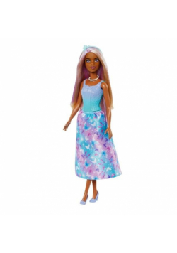 Barbie Księżniczka Lalka Niebiesko-fioletowy strój