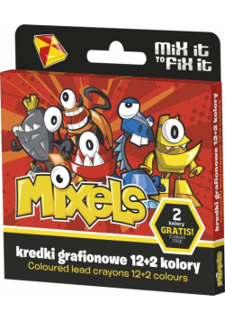 Kredki grafionowe 12 kolorów + 2  Mixels