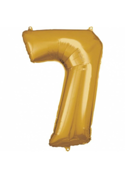 Balon foliowy cyfra 7 złota 57x86cm