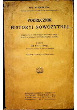 Podręcznik historyi nowożytnej 1922 r.