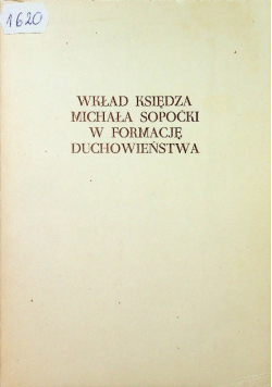Wkład księdza Michała Sopoćki w formację duchowieństwa