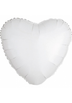 Balon foliowy metalik biały serce 43cm