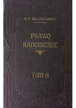Prawo kanoniczne, Tom II, 1933r.