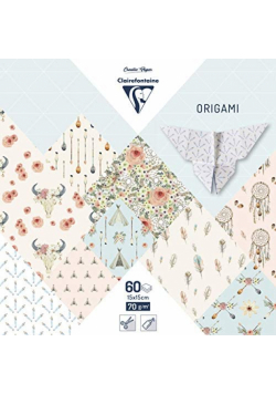 Papier origami 15x15 cm Boheme chic 60 arkuszy