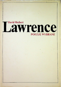 Lawrence Poezje wybrane