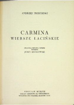 Carmina wiersze łacińskie