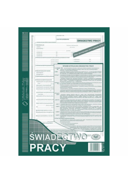 Świadectwo pracy A4