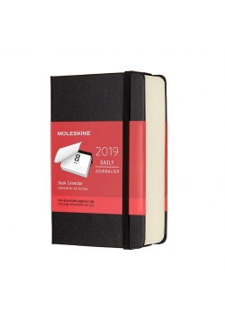 Kalendarz 2019 dzienny 12M na biurko tw. czarny