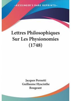 Lettres Philosophiques Sur Les Physionomies (1748)