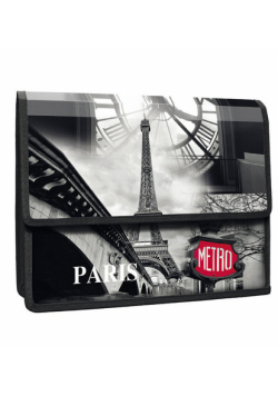 Paris teczka z klapką na rzepy z nadrukiem