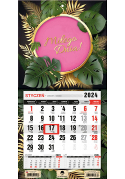 Kalendarz 2024 jednodzielny mini z magnesem Glamour Pink KTJ-2 mini v13