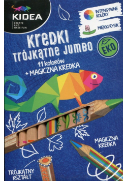 Kredki trójkątne Jumbo 11 kolorów + magiczna kredka