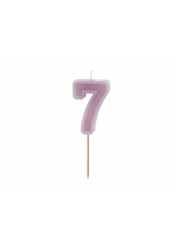 Świeczka urodzinowa 7 fiolet 6cm