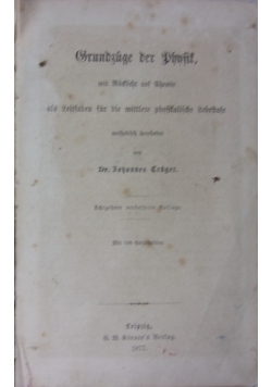 Grundzuge der physik mit rucksicht auf chemie