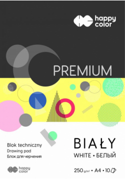 Paczka Blok techniczny biały A4 Premium 250g Happy Color 20sztuk