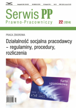 Działalność socjalna pracodawcy - regulaminy, procedury, rozliczenia