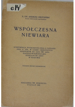 Współczesna niewiara, 1935 r.
