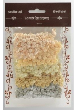 Zestaw cekiny kremowych 6mm 30g